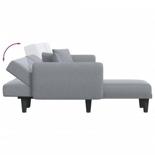 L-formet sovesofa 275x140x70 cm stof lysegrå