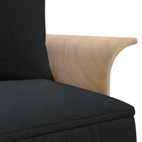 L-formet sovesofa 279x140x70 cm stof sort