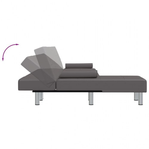 L-formet sovesofa 255x140x70 cm kunstlæder grå
