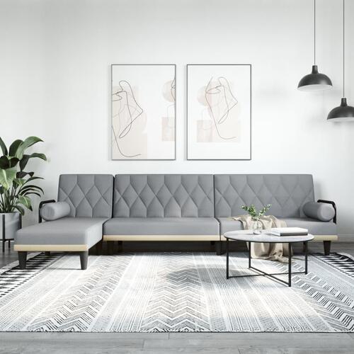 Sovesofa med chaiselong 260x140x70 cm stof lysegrå