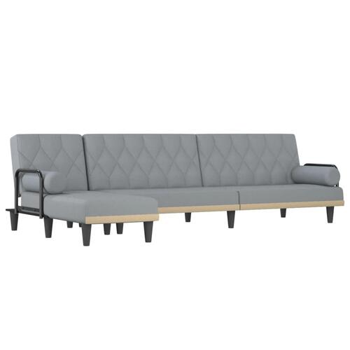 Sovesofa med chaiselong 260x140x70 cm stof lysegrå