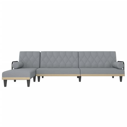 Sovesofa med chaiselong 260x140x70 cm stof lysegrå