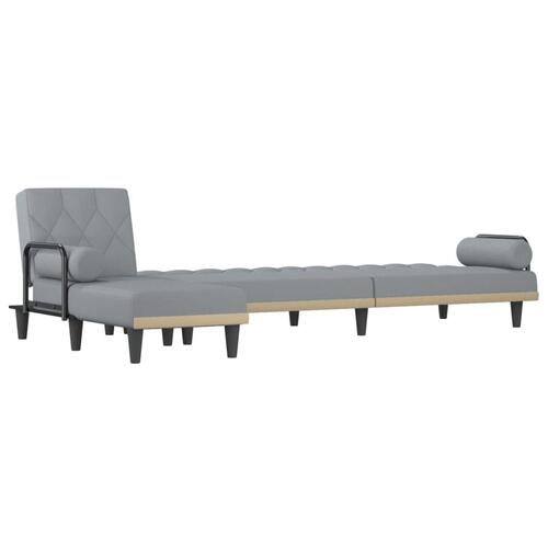 Sovesofa med chaiselong 260x140x70 cm stof lysegrå