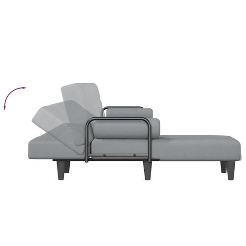 Sovesofa med chaiselong 260x140x70 cm stof lysegrå