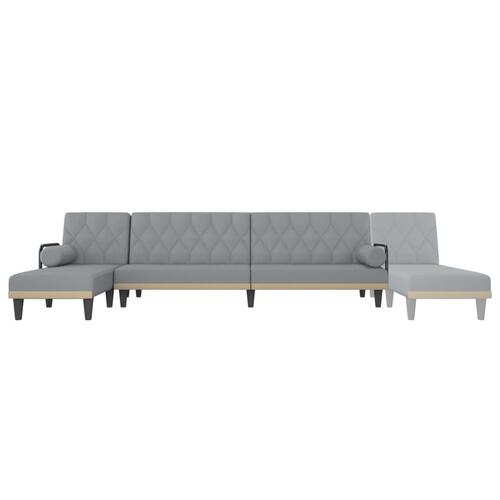 Sovesofa med chaiselong 260x140x70 cm stof lysegrå