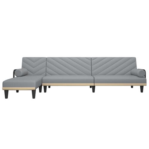 Sovesofa med chaiselong 260x140x70 cm stof lysegrå