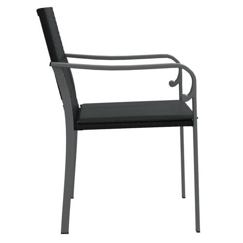 Havestole med hynder 6 stk. 56x59x84 cm polyrattan sort