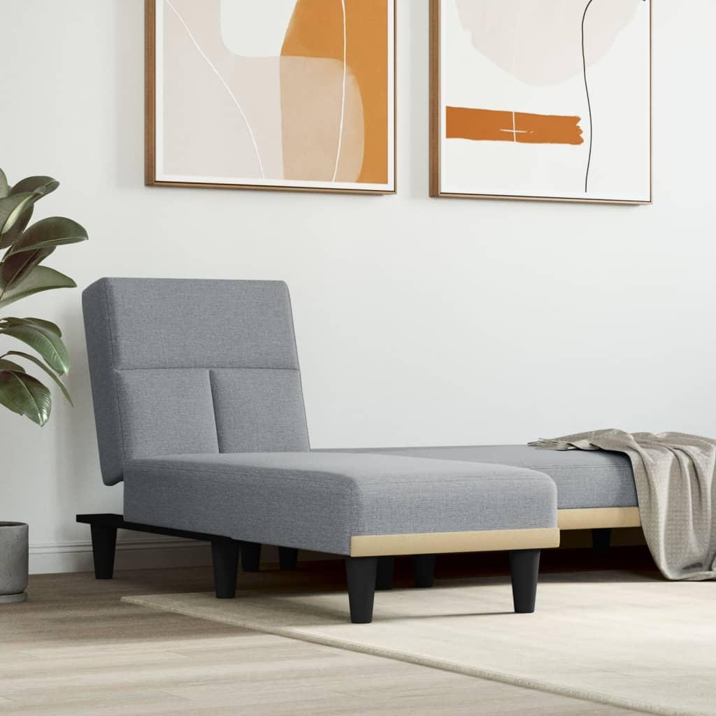 Chaiselong Stof - Lysegrå