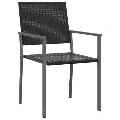 Spisebordssæt til haven i polyrattan og stål - 5 dele, sort