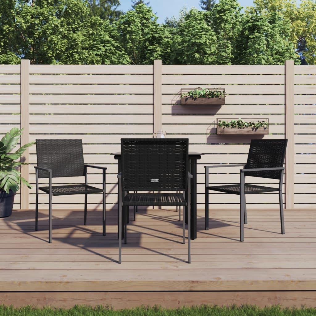 Spisebordssæt Til Haven 7 Dele Polyrattan Og Stål - 4 / Nej / 80 cm bordlængde
