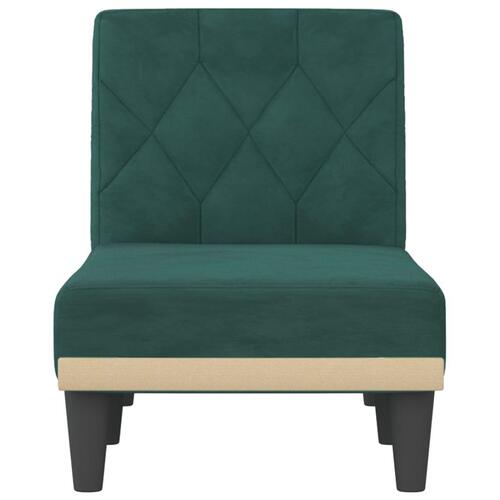 Chaiselong velour mørkegrøn