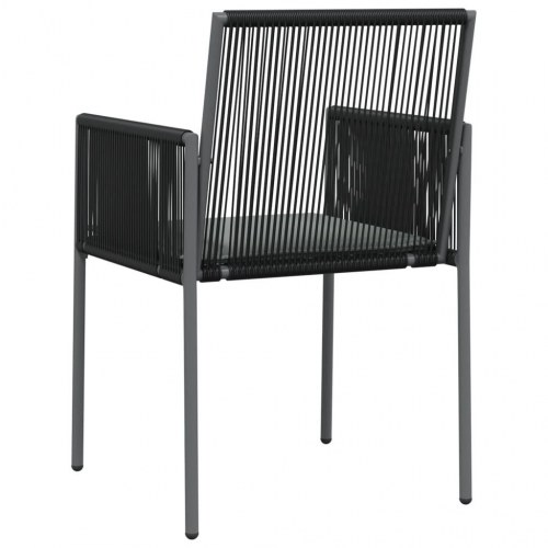 Havestole med hynder - 6 stk., 54×60,5×83,5 cm, sort polyrattan