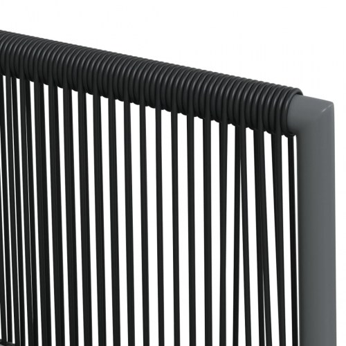 Havestole med hynder - 6 stk., 54×60,5×83,5 cm, sort polyrattan