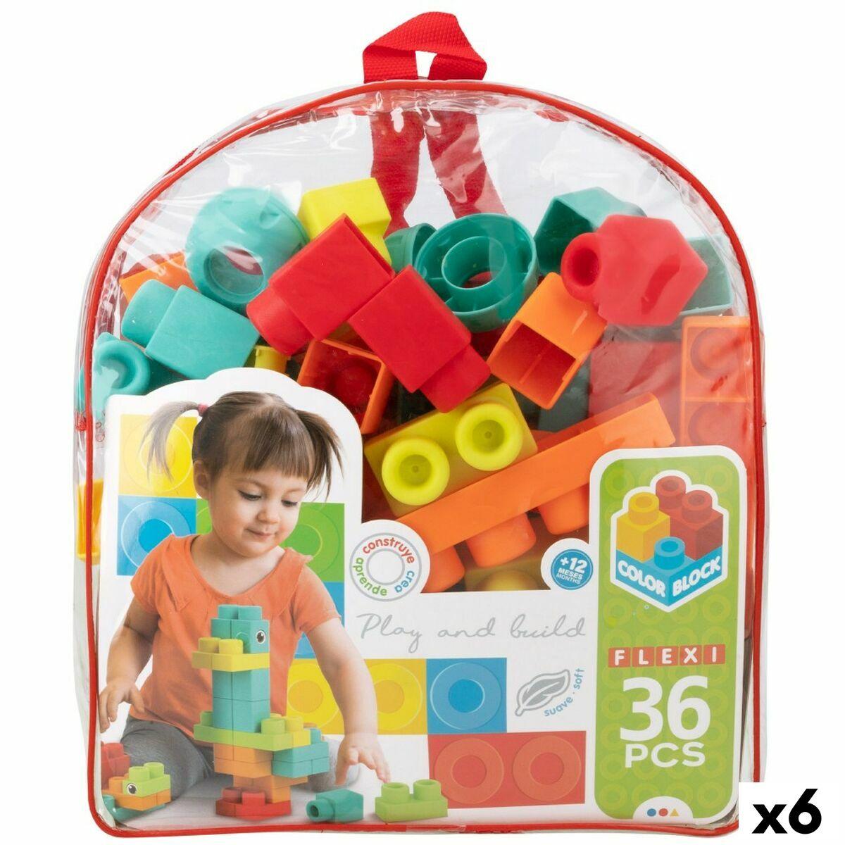 Konstruktionsspil Color Block 36 Dele til Børn