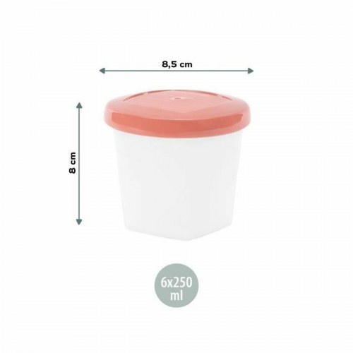 Babymad opbevaringsbægre Babymoov - 250 ml, 6 stk., hvid/multifarvet