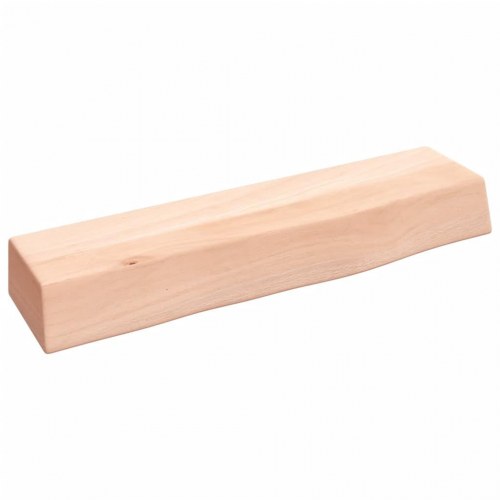 Væghylde 40 × 10 × 6 cm - ubehandlet massivt egetræ med naturlig kant