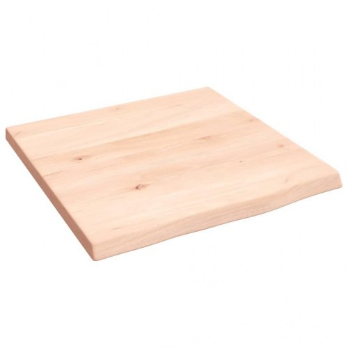 Væghylde 40×40×2 cm - ubehandlet massivt egetræ med naturkant