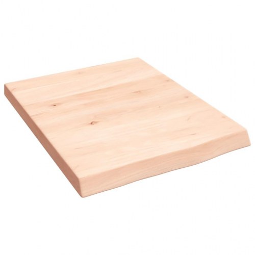 Væghylde 40 × 50 × (2-4) cm - ubehandlet massivt egetræ med naturlig kant