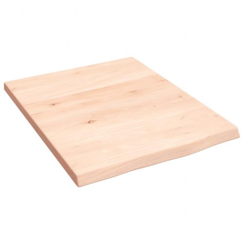 Væghylde 40 × 50 × 2 cm - ubehandlet massivt egetræ med naturlig kant