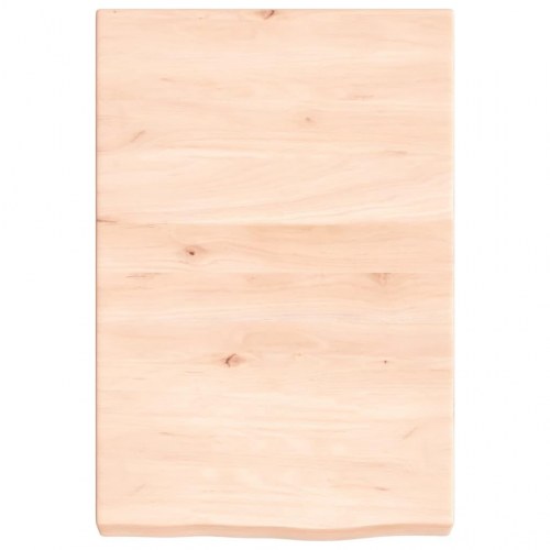 Væghylde 40×60×(2-6) cm i ubehandlet massivt egetræ - naturlig kant
