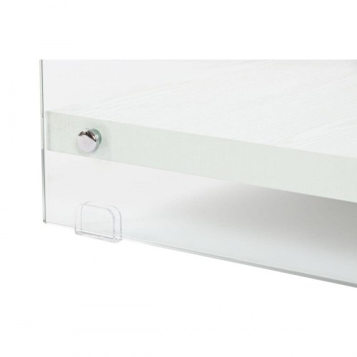 Sofabord - krystal og træ/MDF, hvid, 130 × 65 × 35,5 cm