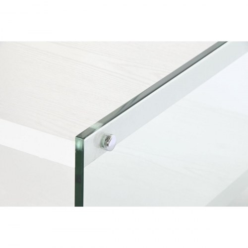 Sofabord - krystal og træ/MDF, hvid, 130 × 65 × 35,5 cm