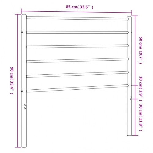 Sengegavl i metal 80 cm - sort, udskiftningsgavl
