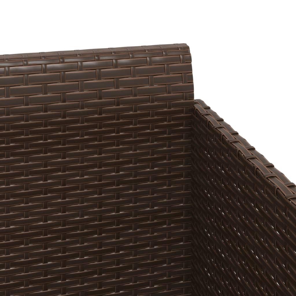 Solseng med hynder 182x118x63 cm polyrattan brun