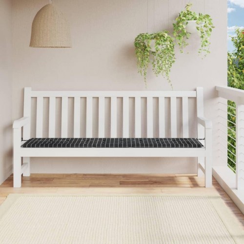 Hynde til havebænk 200×50×4 cm - oxfordstof, ternet sort