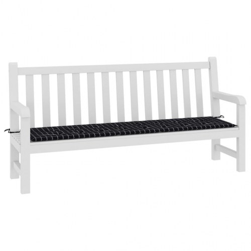 Hynde til havebænk 200×50×4 cm - oxfordstof, ternet sort