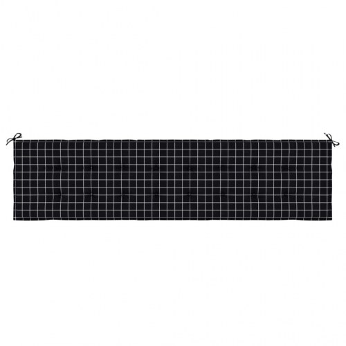 Hynde til havebænk 200×50×4 cm - oxfordstof, ternet sort