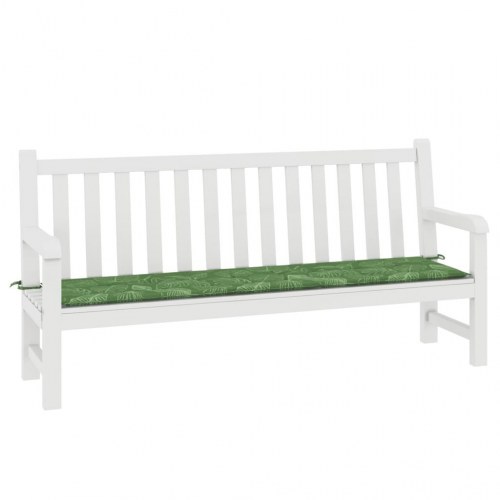 Hynde til havebænk 200×50×4 cm - oxfordstof med bladmønster