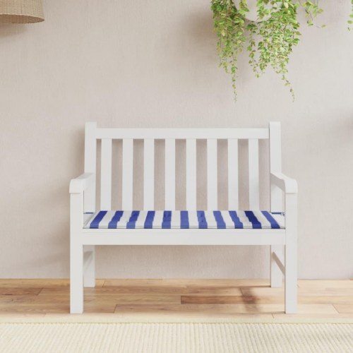Hynde til havebænk 120×50×4 cm - stribet oxfordstof, blå/hvid