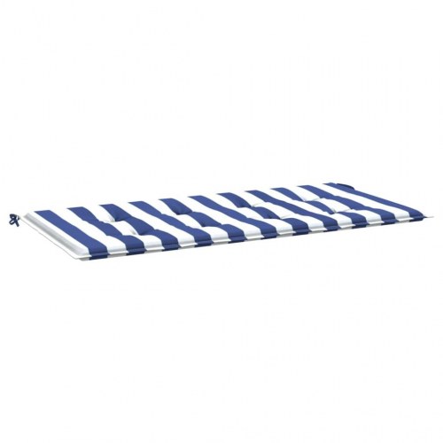 Hynde til havebænk 120×50×4 cm - stribet oxfordstof, blå/hvid