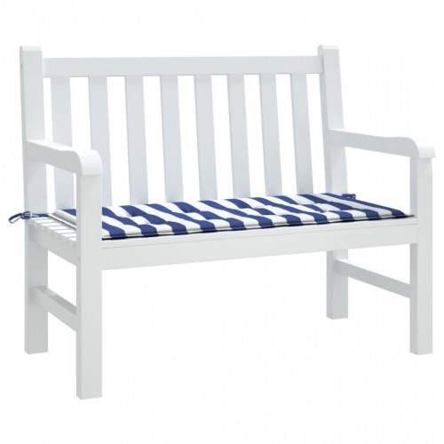Hynde til havebænk 120×50×4 cm - stribet oxfordstof, blå/hvid