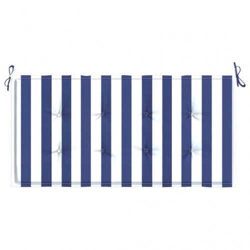 Hynde til havebænk 120×50×4 cm - stribet oxfordstof, blå/hvid