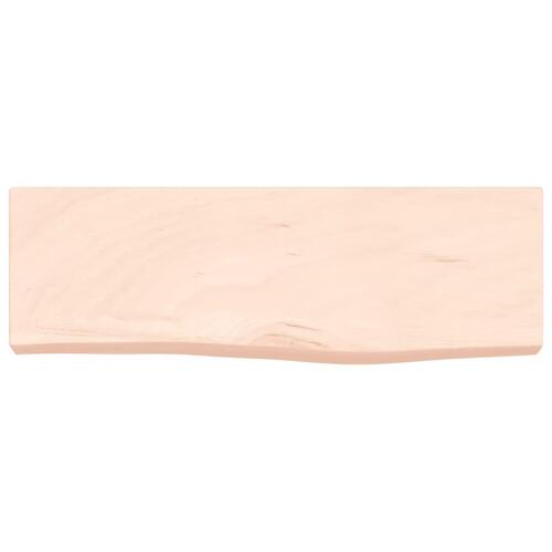 Væghylde 60x20x6 cm ubehandlet massivt egetræ