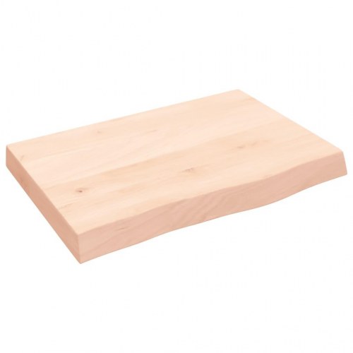 Væghylde 60×40×(2-6) cm i ubehandlet massivt egetræ - naturlig kant