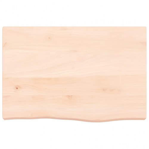 Væghylde 60×40×(2-6) cm i ubehandlet massivt egetræ - naturlig kant