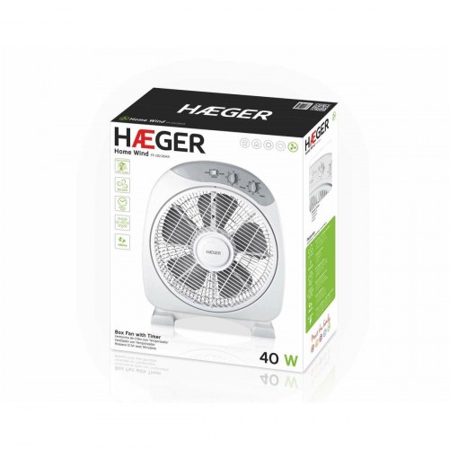 Haeger gulvventilator FF-012.004A - hvid, 40 W, Ø 30,5 cm