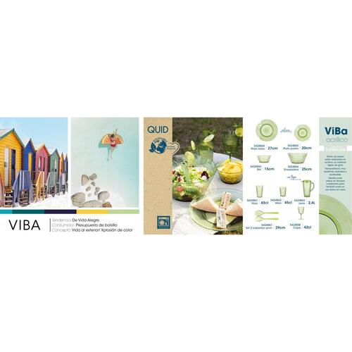 Viba vinglas - grøn plastik, 420 ml (12 stk)
