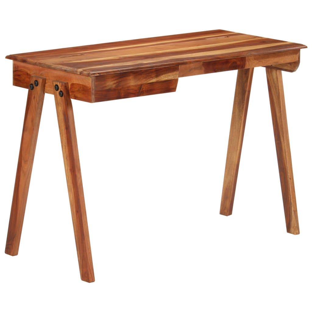 Skrivebord Med Skuffe 110x50x77 Cm Massivt Akacietræ