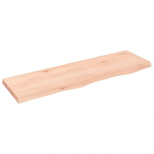 Væghylde i massivt egetræ 100 × 30 × (2-4) cm - ubehandlet, naturlig kant