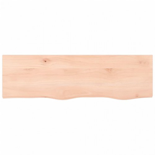 Væghylde 100×30×2 cm - ubehandlet massivt egetræ med naturlig kant