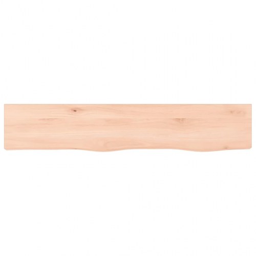 Væghylde 100×20×4 cm - ubehandlet massivt egetræ med naturlig kant