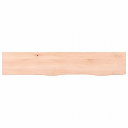 Væghylde 100×20×2 cm - ubehandlet massivt egetræ med naturlig kant
