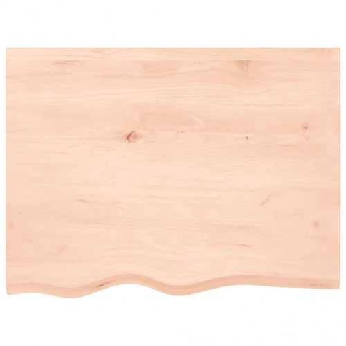 Væghylde 80×60×(2-6) cm - ubehandlet massivt egetræ med naturlig kant