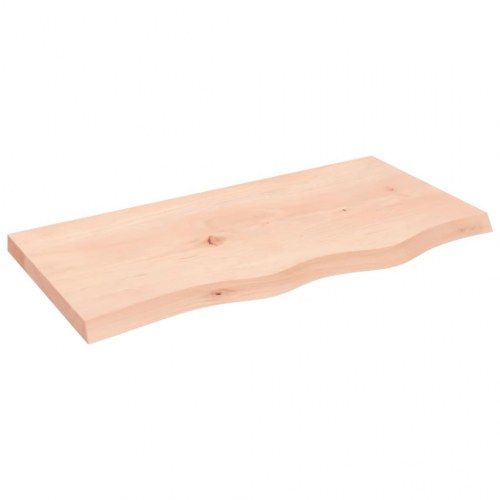 Væghylde 80×40×(2-4) cm - ubehandlet massivt egetræ med naturlig kant