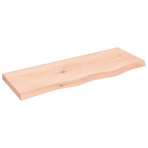 Væghylde 80×30×(2-4) cm - ubehandlet massivt egetræ med naturlig kant