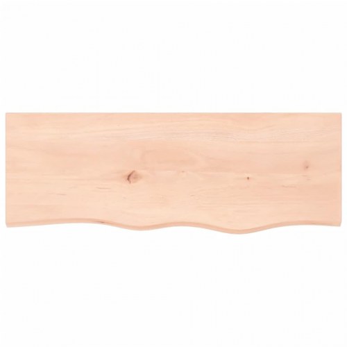 Væghylde 80×30×2 cm - ubehandlet massivt egetræ med naturlig kant